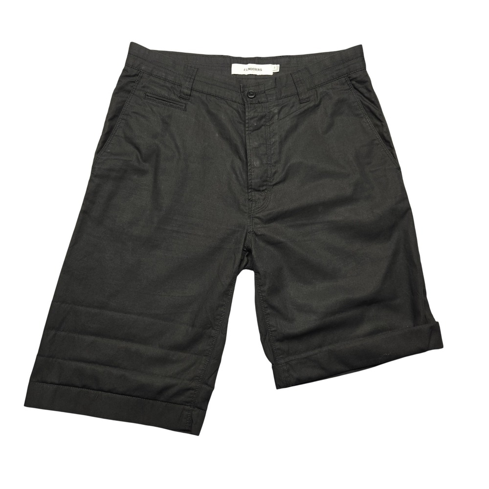 J.Lindeberg Shorts Mens 30‎ Black Chino Cotton Casual Summer Flat Front Classic